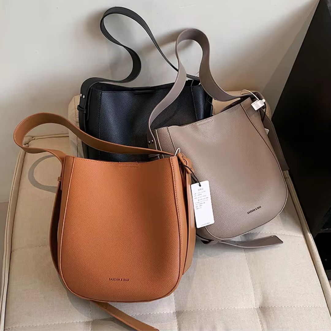 Crossbody Bucket Bag for Women ⎜ Simple Design with Adjustable Shoulder Strap and Practical Interior