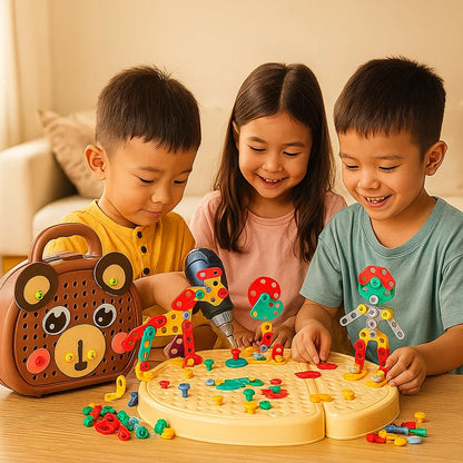 Children’s Drill Play Set ⎜ Educational Toolbox with Electric Screwdriver for Building and Role Play