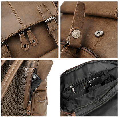 Retro Backpack for Men ⎜ Spacious Leather Backpack in a Casual Design for Everyday Life and Leisure