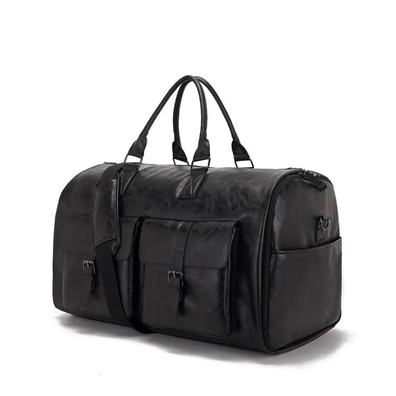 Travel Bag Made of Pu Leather ⎜ Practical Design with Large Capacity and Several Outer Pockets