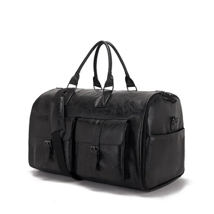 Travel Bag Made of Pu Leather ⎜ Practical Design with Large Capacity and Several Outer Pockets