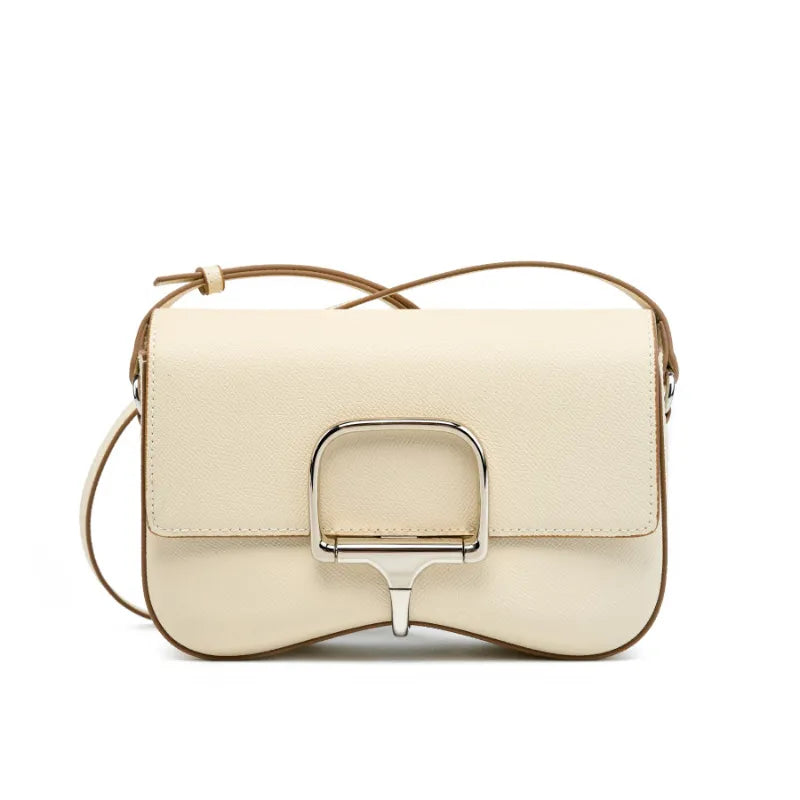 Leather Shoulder Bag for Women ⎜ Elegant Bag with Buckle Fastening and Adjustable Strap
