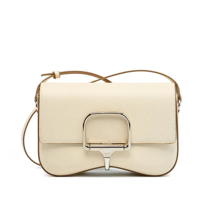 Leather Shoulder Bag for Women ⎜ Elegant Bag with Buckle Fastening and Adjustable Strap