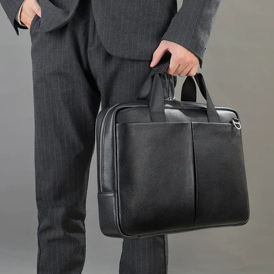 Real Leather Laptop Bag for Men ⎜ Elegant Briefcase with Large Storage Space and Robust Design