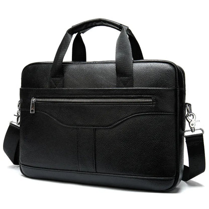 Real Leather Laptop Bag for Men ⎜ Vintage Briefcase with Practical Compartments and Robust Design