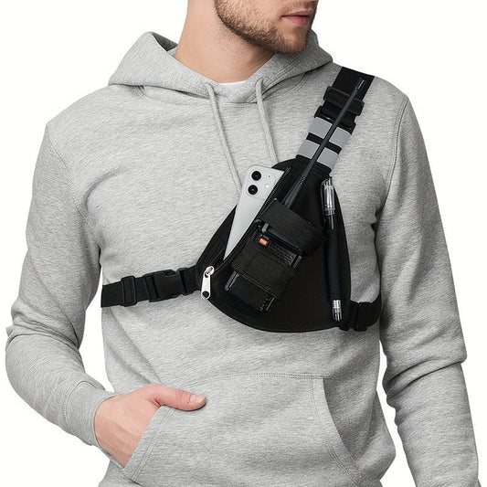 Multifunctional Chest Bag for Men ⎜ Portable Shoulder Bag with Many Compartments for Everyday Use