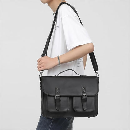 Briefcase for Men ⎜ Stylish Leather Shoulder Bag with Practical Compartments and Carrying Handle