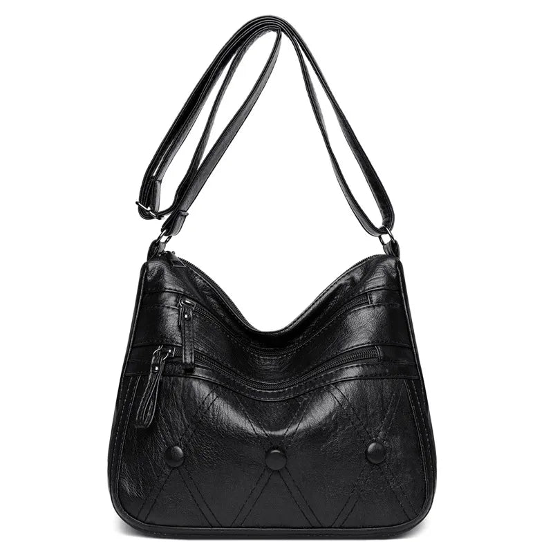 Large Shoulder Bag for Women ⎜ Versatile Bag with Zips and Stylish Design