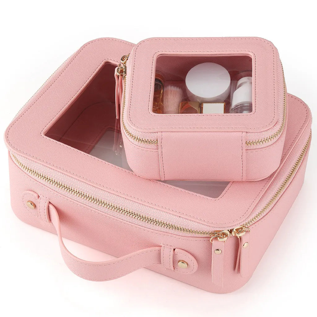 Cosmetics Bag for Women ⎜ Compact Storage with Window and Zip for Cosmetics