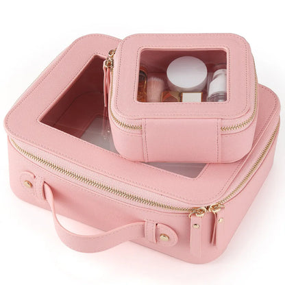 Cosmetics Bag for Women ⎜ Compact Storage with Window and Zip for Cosmetics