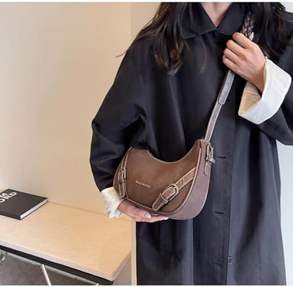 Retro Shoulder Bag ⎜ Fashionable Design with Braided Handle and Practical Strap Fasteners