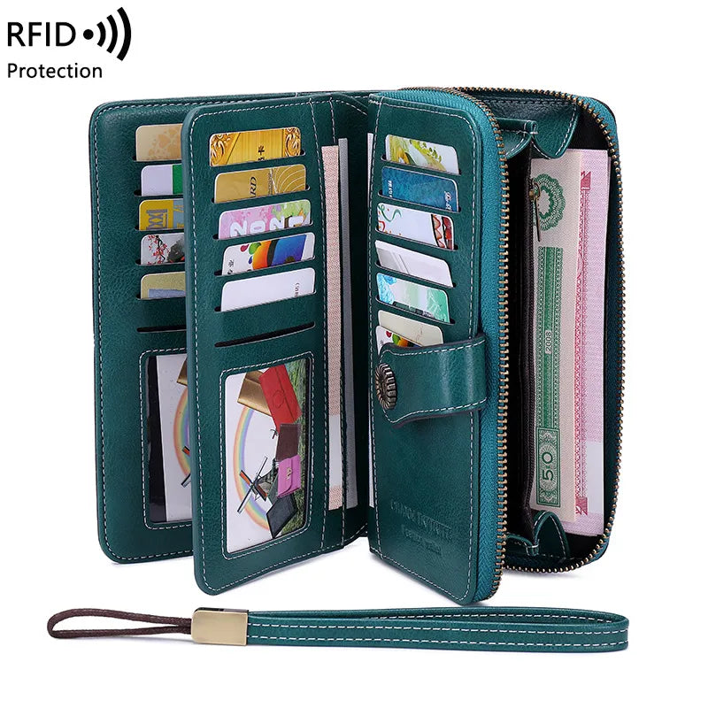 Women's Wallet with Zip ⎜ Rfid Protection and Large Capacity in a Modern Design