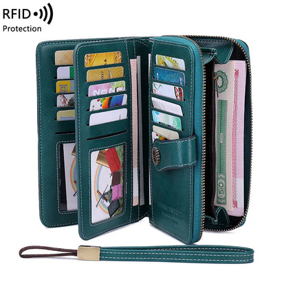 Women's Wallet with Zip ⎜ Rfid Protection and Large Capacity in a Modern Design
