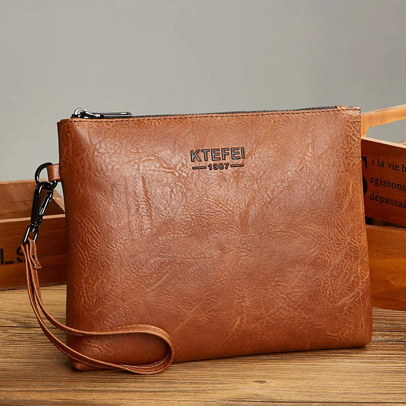 Leather Clutch for Men ⎜ Fashionable Handbag for Business and Leisure in a Slim Design