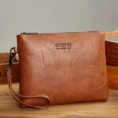 Leather Clutch for Men ⎜ Fashionable Handbag for Business and Leisure in a Slim Design
