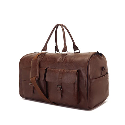 Travel Bag Made of Pu Leather ⎜ Practical Design with Large Capacity and Several Outer Pockets