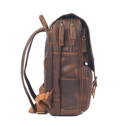 Vintage Leather Backpack for Men ⎜ Robust and Spacious Companion for Everyday Life and Travelling