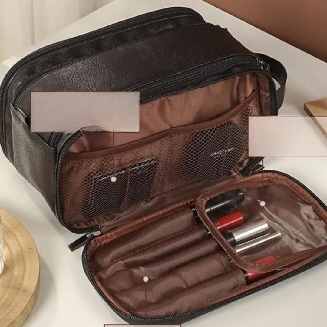 Cosmetics Bag for Women ⎜ Large Travel Bag with Double Zip and Water - Repellent Material