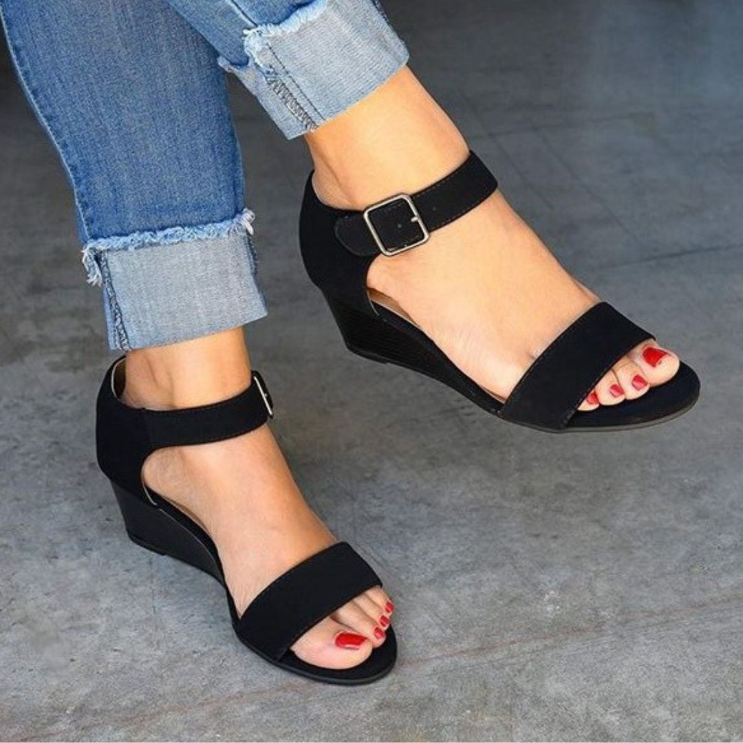 Women's Wedge Sandals ⎜ Comfortable Summer Shoes with Adjustable Strap and Modern Design for Everyday Wear & Leisure