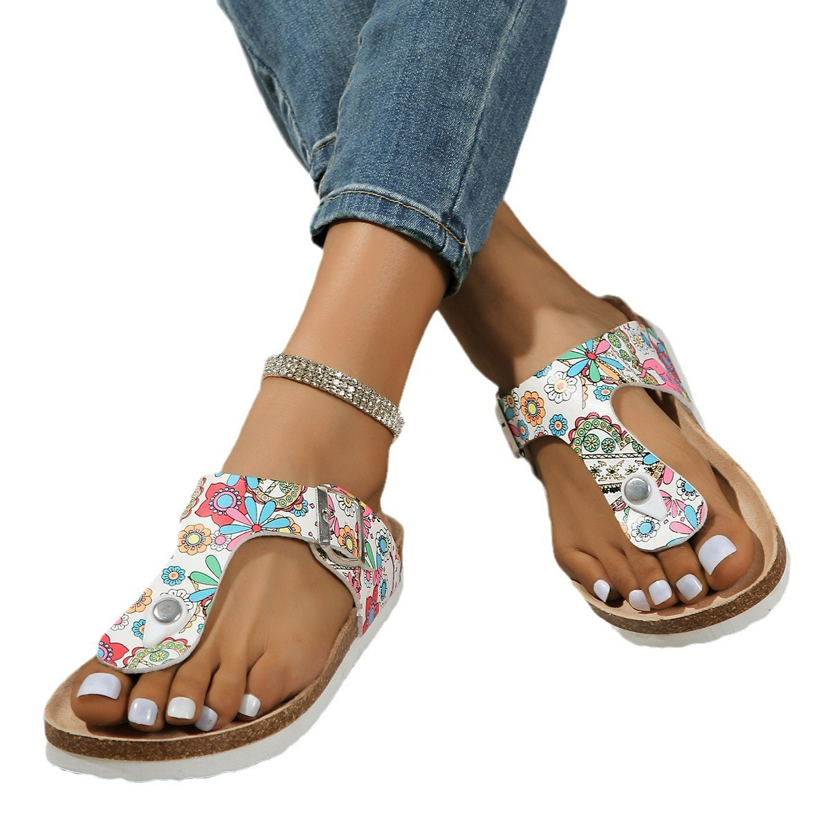 Women's Platform Sandals ⎜ Comfortable Flip - Flops with a Thick Sole and Adjustable Buckle for Outdoors