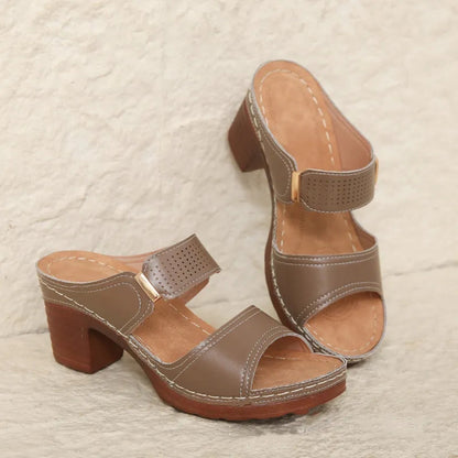 High - Heel Sandals for Women ⎜ Comfortable Casual Shoes with Thick Soles and Non - Slip Block Heels for Summer