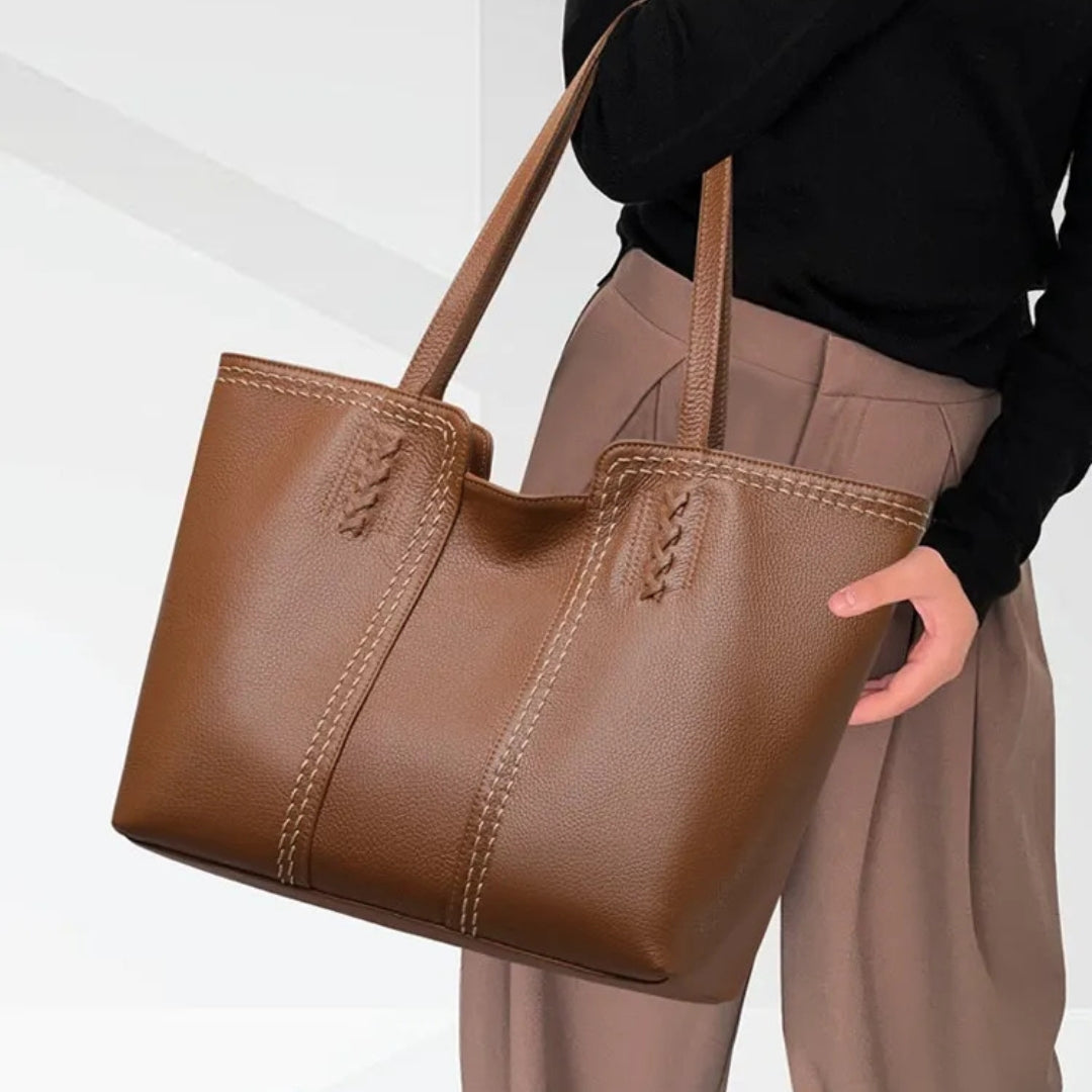 Leather Bag for Women ⎜ Spacious Tote Bag with Stylish Design and Robust Stitching