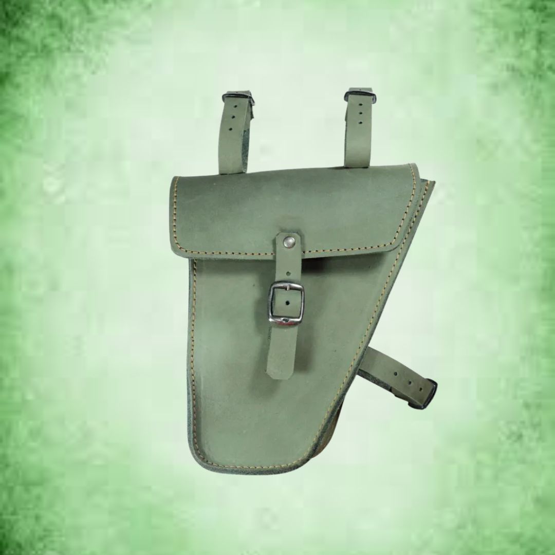Leather Bike Frame Bag ⎜ Triangular Bag with Buckle Fastener for Mobile Phone and Small Items on the Go
