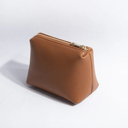Cosmetics Bag for Women ⎜ Compact Leather - Look Design with Zip for Lipsticks and Make - Up