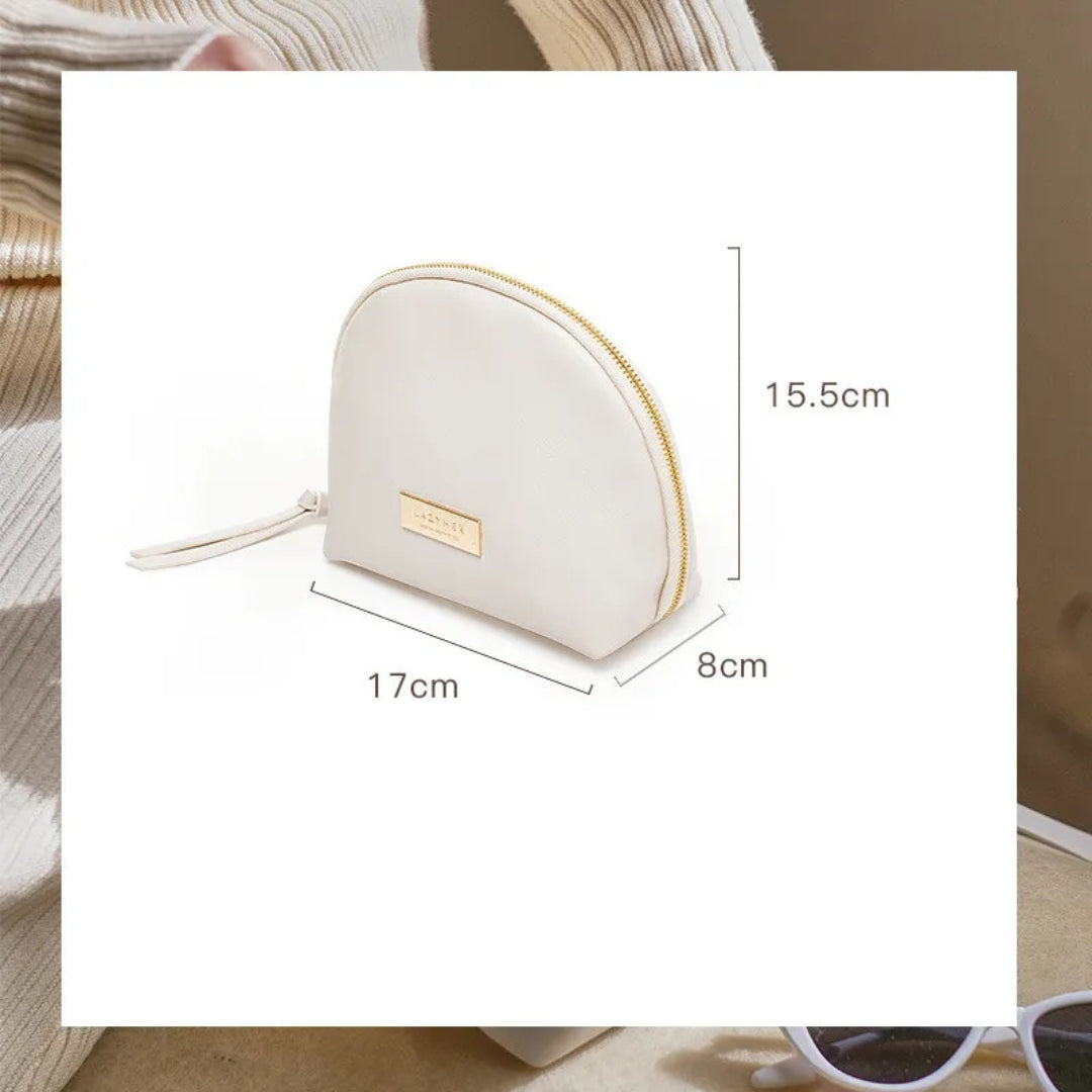 Cosmetic Bag for Women ⎜ Elegant Shell Design with Large Capacity and Practical Inner Compartment