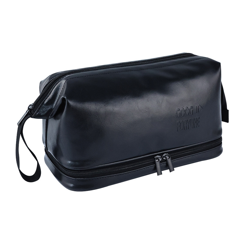 Leather Toiletry Bag for Men ⎜ Practical Double - Layer Bag with Large Capacity and Stylish Design