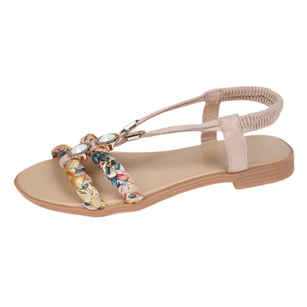 Women's Outdoor Sandals ⎜ Flat Comfort Sole with Braided Design and Suitable for Larger Sizes