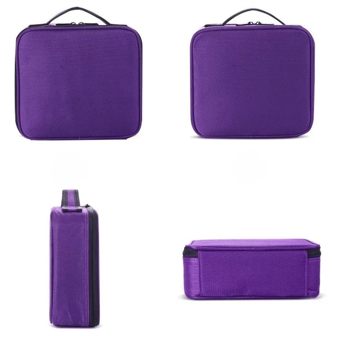 Cosmetics Bag for Women ⎜ Compact Travel Storage with Compartments and Practical Brush Holder
