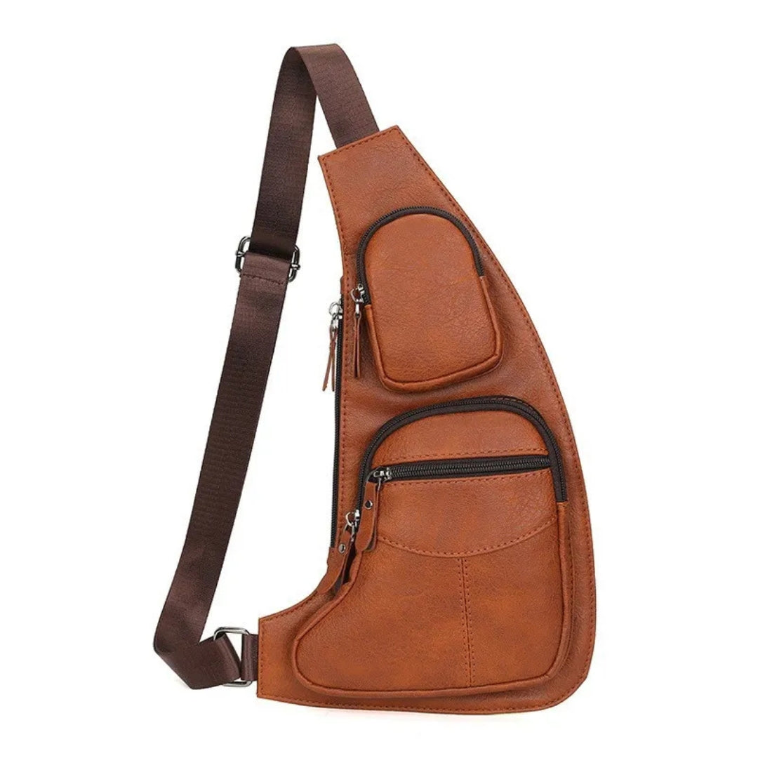 Chest Bag for Men ⎜ Slim Design with Multiple Zips and Secure Anti - Theft Carrying Strap