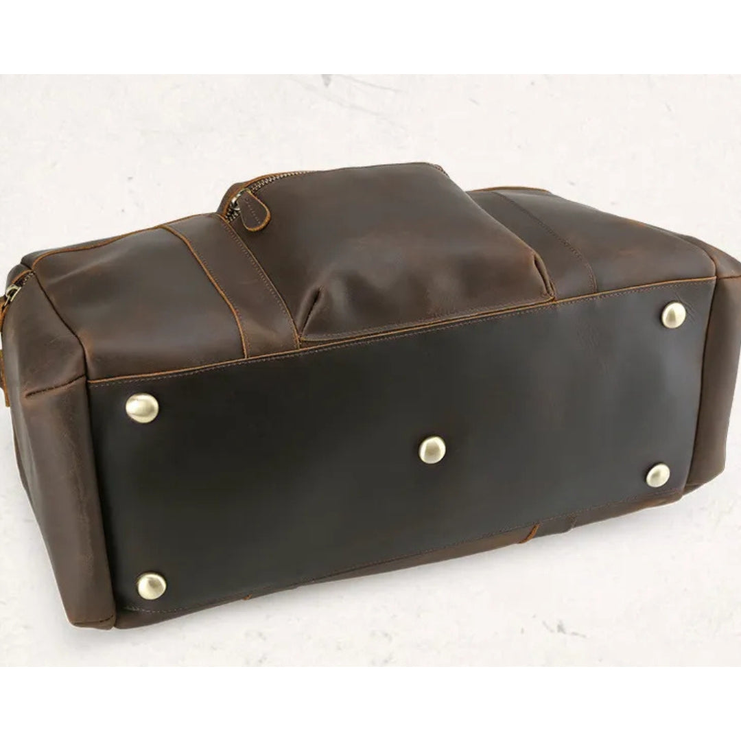 Travel Bag for Men ⎜ Vintage Leather with Generous Storage Space and Practical Compartments