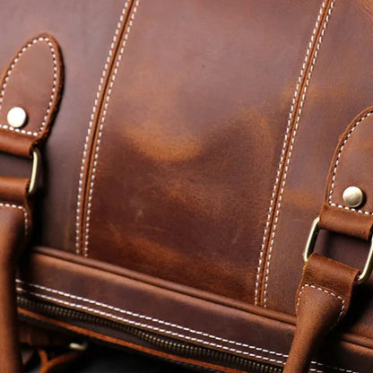 Travel Bag for Men ⎜ Robust Leather Bag with Shoulder Strap and Large Capacity