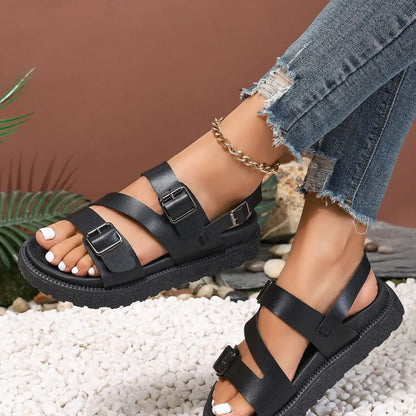 Women's Sporty Sandals ⎜ Comfortable Summer Shoes with Thick Soles and Adjustable Buckles