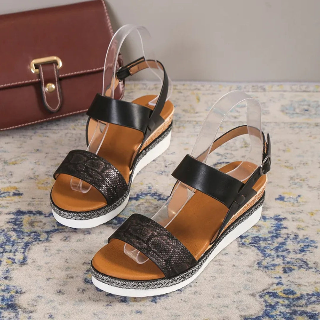 Women's Wedge Sandals ⎜ Comfortable Summer Shoes with Wide Straps and Soft Soles for a Secure Fit