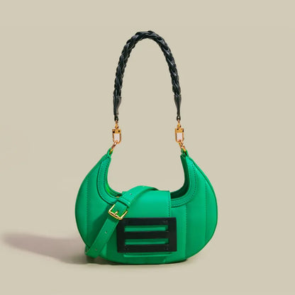 Small Shoulder Bag for Women ⎜ Fashionable Handle Bag in Half - Moon Design with Adjustable Shoulder Strap