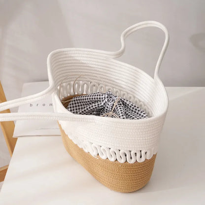 Women's Straw Shopper Bag ⎜ Spacious Shoulder Bag with a Fashionable Design and Braided Detail