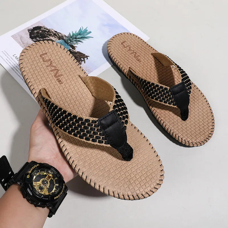 Men's Toe Separators for Summer ⎜ Comfortable Beach Sandals with Non - Slip Sole and Mesh Design