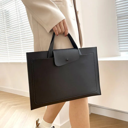 Leather Briefcase for Women ⎜ Elegant Shoulder Bag with Magnetic Fastening and Stylish Design