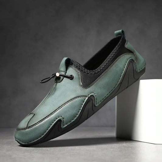 Men's Outdoor Slip - on Shoes ⎜ Comfortable Leather Trekking Shoes for Everyday Wear and Travelling