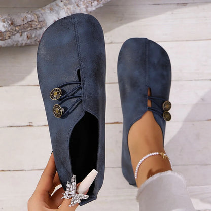Slippers for Women ⎜ Comfortable Flats with Decorative Buttons and Classic Design