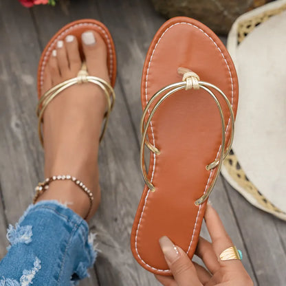 Flat Flip - Flops for Women ⎜ Comfortable Sandals with Thin Straps for Casual Comfort on the Beach