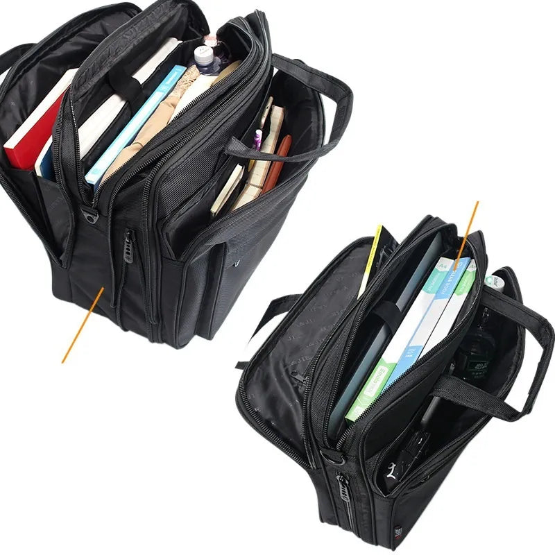Laptop Bag for Men ⎜ Robust Canvas Briefcase with Plenty of Storage Space and Practical Compartments