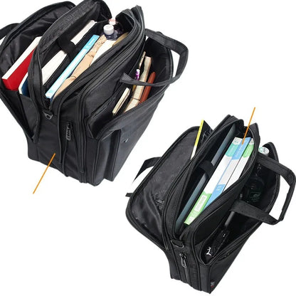 Laptop Bag for Men ⎜ Robust Canvas Briefcase with Plenty of Storage Space and Practical Compartments
