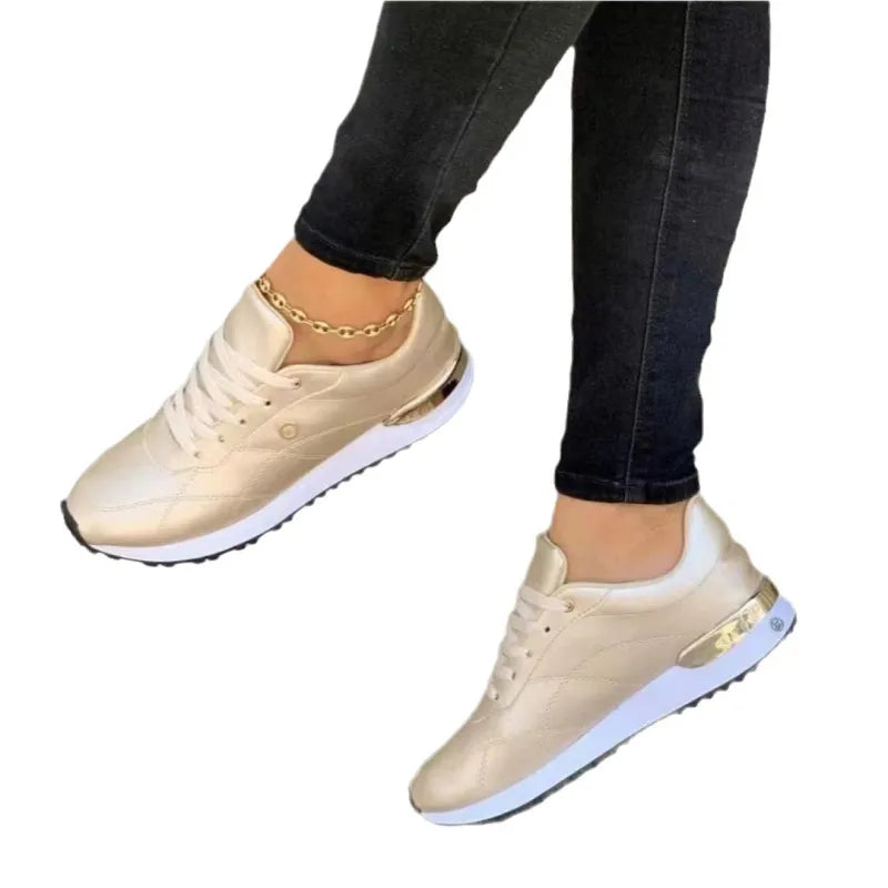 Women's Trainers ⎜ Comfortable Lace - Up Shoes with a Thick Sole and Fashionable Accents for Everyday Wear