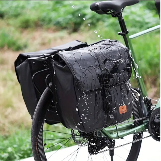 Double Pannier for Pannier Rack ⎜ Waterproof Side Pannier with Plenty of Storage Space and Click Fastener