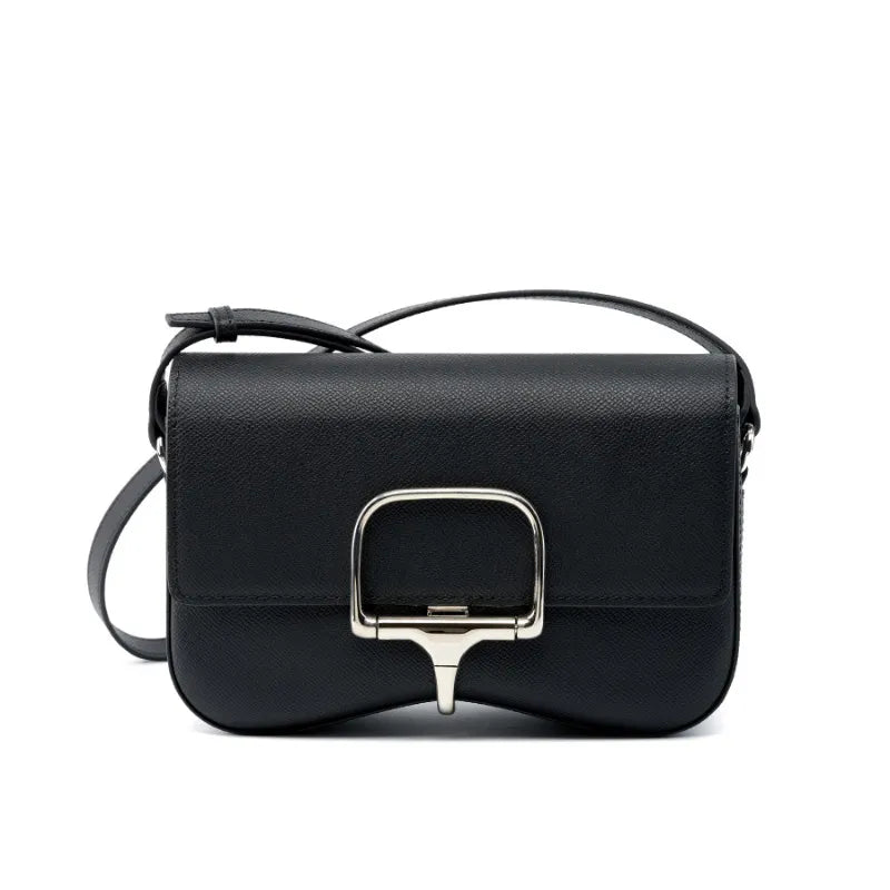 Leather Shoulder Bag for Women ⎜ Elegant Bag with Buckle Fastening and Adjustable Strap
