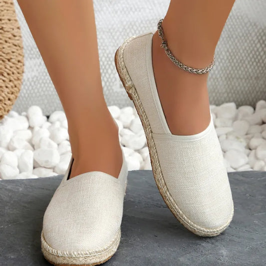 Espadrilles for Women ⎜ Comfortable Slip - on Shoes with Jute Sole and Classic Denim Design